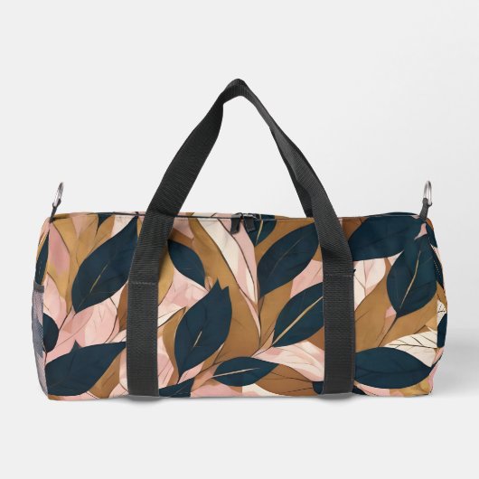 Blush Pink Gold Boho Blätter Trendy Collection Duffle Bag (Rückseite)