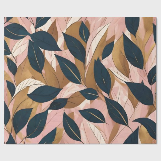 Blush Pink Gold Boho Blätter Trendy Collection Geschenkpapier (Flach)