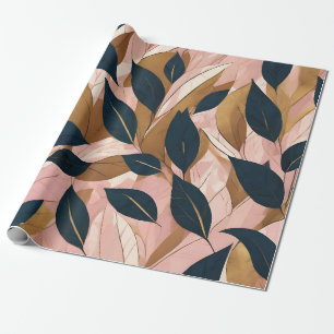 Blush Pink Gold Boho Blätter Trendy Collection Geschenkpapier