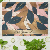 Blush Pink Gold Boho Blätter Trendy Collection Geschirrtuch (Gefaltet)