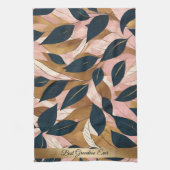Blush Pink Gold Boho Blätter Trendy Collection Geschirrtuch (Vertikal)