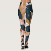 Blush Pink Gold Boho Blätter Trendy Collection Leggings (Rückseite)