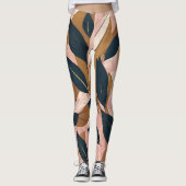 Blush Pink Gold Boho Blätter Trendy Collection Leggings (Vorderseite)