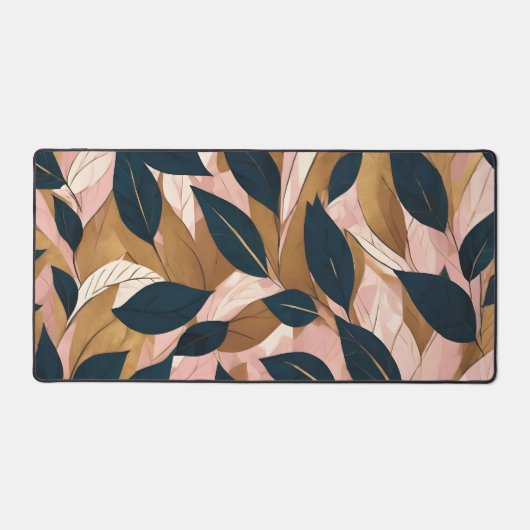 Blush Pink Gold Boho Blätter Trendy Collection Schreibtischunterlage (Vorderseite)