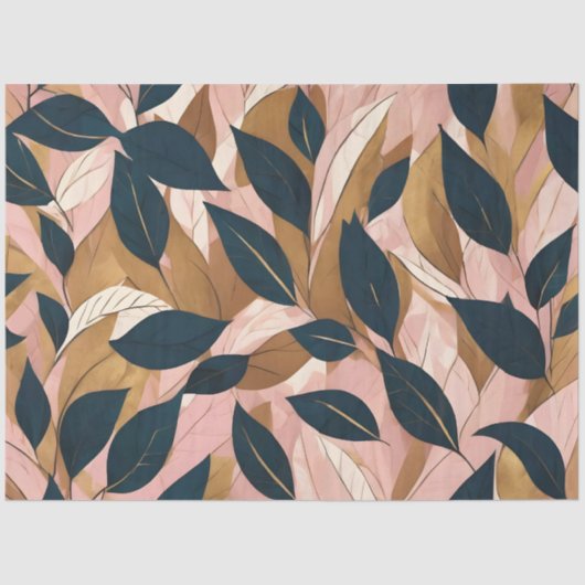 Blush Pink Gold Boho Blätter Trendy Collection Seidenpapier (Vorderseite)