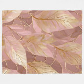 Blush Pink Gold Boho Moderne Blätter Sammlung Fleecedecke (Vorderseite (Horizontal))