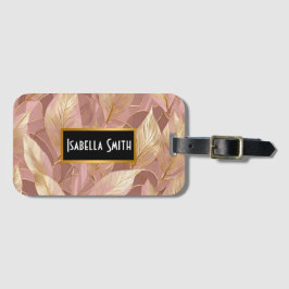Blush Pink Gold Boho Moderne Blätter Sammlung Gepäckanhänger