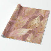 Blush Pink Gold Boho Moderne Blätter Sammlung Geschenkpapier (Ungerollt)