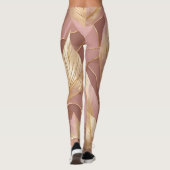 Blush Pink Gold Boho Moderne Blätter Sammlung Leggings (Rückseite)