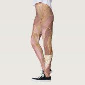 Blush Pink Gold Boho Moderne Blätter Sammlung Leggings (Links)