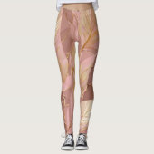 Blush Pink Gold Boho Moderne Blätter Sammlung Leggings (Vorderseite)