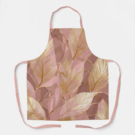 Blush Pink Gold Boho Moderne Blätter Sammlung Schürze (Vorderseite)