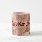 Blush Pink Gold Boho Moderne Blätter Sammlung Tasse (Zentrum)