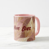 Blush Pink Gold Boho Moderne Blätter Sammlung Tasse (VorderseiteRechts)