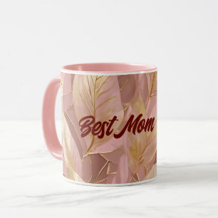 Blush Pink Gold Boho Moderne Blätter Sammlung Tasse