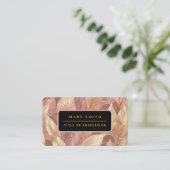 Blush Pink Gold Boho Moderne Blätter Sammlung Visitenkarte (Stehend Vorderseite)