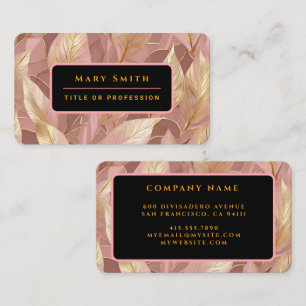 Blush Pink Gold Boho Moderne Blätter Sammlung Visitenkarte