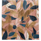 Blush Pink Gold Boho Popular Blätter Collection Duschvorhang (Vorderseite)
