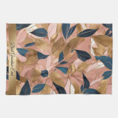 Blush Pink Gold Boho Popular Blätter Collection Geschirrtuch (Horizontal)