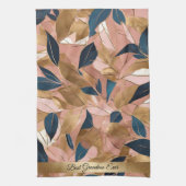Blush Pink Gold Boho Popular Blätter Collection Geschirrtuch (Vertikal)
