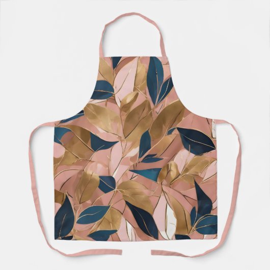 Blush Pink Gold Boho Popular Blätter Collection Schürze (Vorderseite)