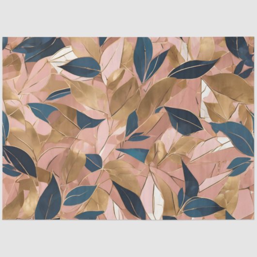 Blush Pink Gold Boho Popular Blätter Collection Seidenpapier (Vorderseite)
