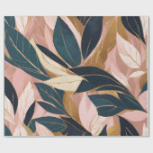 Blush Pink Gold Boho Trendy Blätter Collection Geschenkpapier (Flach)