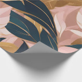 Blush Pink Gold Boho Trendy Blätter Collection Geschenkpapier (Ecke)
