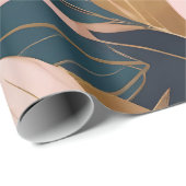 Blush Pink Gold Boho Trendy Blätter Collection Geschenkpapier (Rolleneckpunkt)