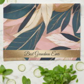 Blush Pink Gold Boho Trendy Blätter Collection Geschirrtuch (Gefaltet)