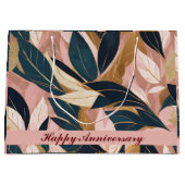 Blush Pink Gold Boho Trendy Blätter Collection Große Geschenktüte (Vorderseite)
