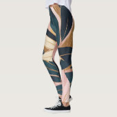 Blush Pink Gold Boho Trendy Blätter Collection Leggings (Links)