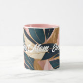 Blush Pink Gold Boho Trendy Blätter Collection Tasse (Zentrum)