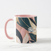 Blush Pink Gold Boho Trendy Blätter Collection Tasse (Links)