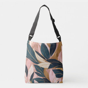 Blush Pink Gold Boho Trendy Blätter Collection Tragetaschen Mit Langen Trägern