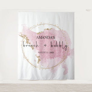 Blush Pink Gold Brunch und Bubbly Foto Hintergrund Wandteppich