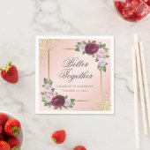 Blush Pink Gold Burgundy Blumenzwiebeln Serviette (Beispiel)