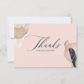 Blush Pink & Gold Business dank Karte (Rückseite)