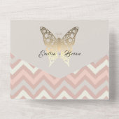 Blush Pink Gold Butterfly Wedding Einladung (Rückseite)