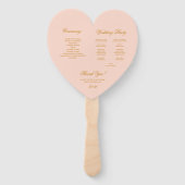 Blush Pink Gold Calligraphy Heart Wedding Program Fächer (Rückseite)