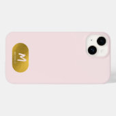 Blush Pink Gold Chic Feminine Monogram Initial Case-Mate iPhone Hülle (Rückseite (Horizontal))
