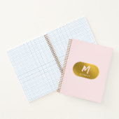 Blush Pink Gold Chic Feminine Monogram Initial Notizblock (Innenseite)