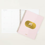 Blush Pink Gold Chic Feminine Monogram Initial Planer (Anzeige)