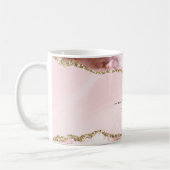 Blush Pink Gold Chic Glitzer Gold Agate Monogram Kaffeetasse (Links)