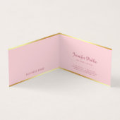 Blush Pink Gold Chic Handschrift einfache Vorlage Visitenkarten (Innenseite)