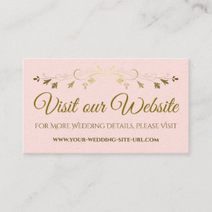 Blush Pink & Gold Chic Hochzeit Besuch unserer Web Begleitkarte