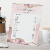 Blush Pink Gold Chic Preisliste Service Monogram Sockelschild (In Situ)
