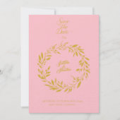 Blush Pink & Gold Circle Save the Date - Hochzeit Einladung (Vorderseite)
