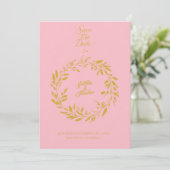 Blush Pink & Gold Circle Save the Date - Hochzeit Einladung (Stehend Vorderseite)