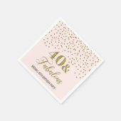 Blush Pink Gold Confetti 40 & Fabulous Serviette (Ecke)